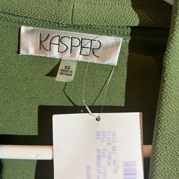 Kasper Open Front Jacket Casual Bussines Shawl-Collar Green Size XS NWOT - Picture 4 of 6